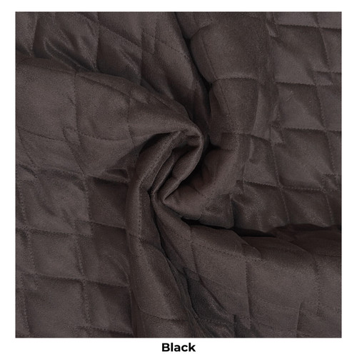 Quilted suede fabric black - fabric,