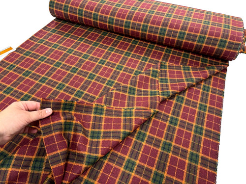 Autumn wool check fabric - autumn,