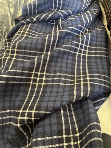 Wool check fabric - check, coating