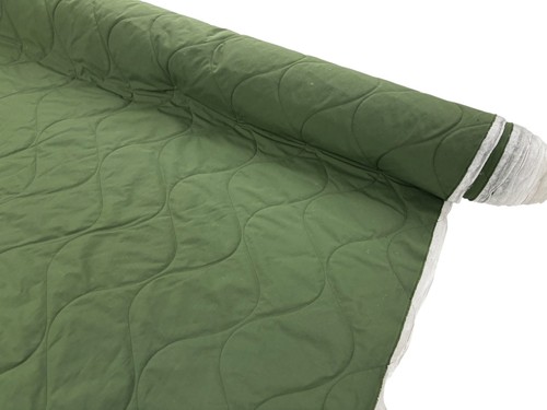 Quilted fabric green matte - quilted,