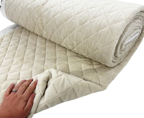 Quilted fabric cream - quilted,