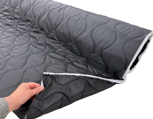 Quilted fabric wavy grey - grey, and