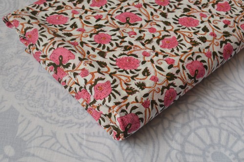 Hand block floral print - block,