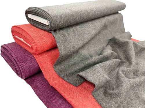 Herringbone wool fabric - wool,